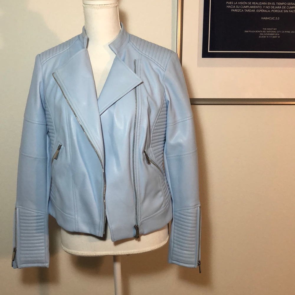 Faux leather moto jacket